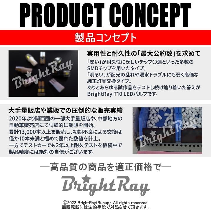 送料無料 1年保証 マツダ キャロル HB36S BrightRay T10 LEDバルブ ポジションランプ 車幅灯 車検対応 2本セット ホワイト 6000K｜hycompany｜08