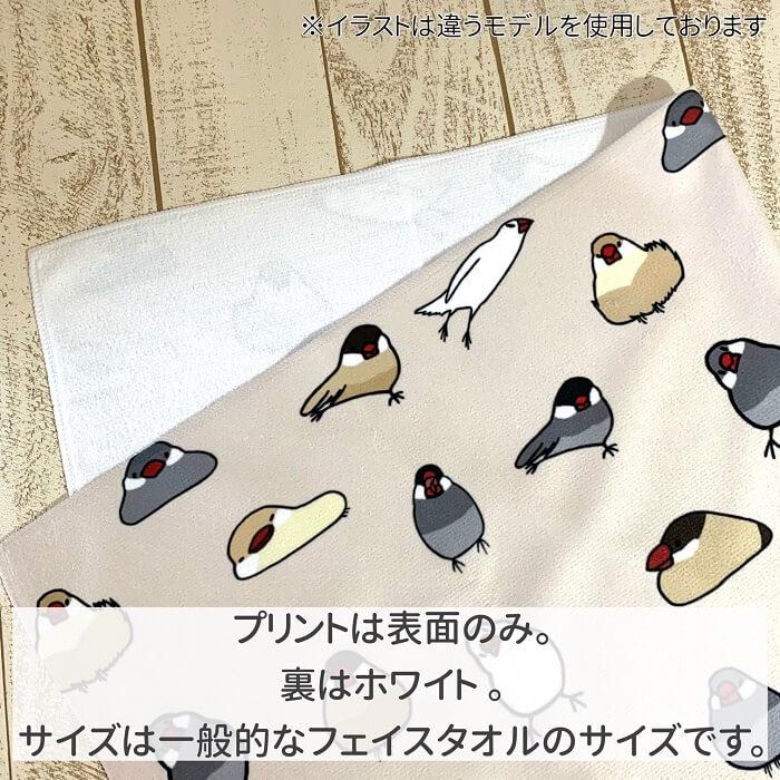 文鳥 フェイスタオル 文鳥フェイス 34×85cm 小鳥 鳥 鳥好き 雑貨 かわいい グッズ プレゼント ギフト メール便 癒やし 洗顔タオル 美容室｜hydaway｜08