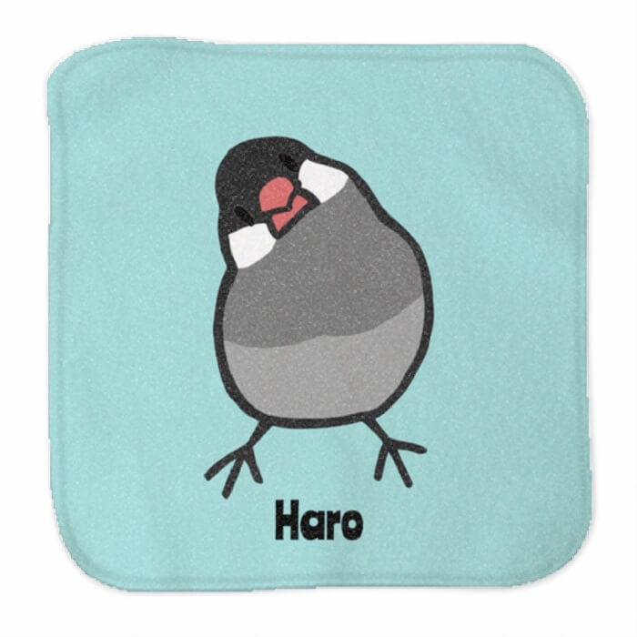 オーダーページ　ハンカチ　とり柄　ハンドメイド2/16　再出品 文鳥 ハンドタオル タオルハンカチ かしげる文鳥 カラー ハンカチ 名