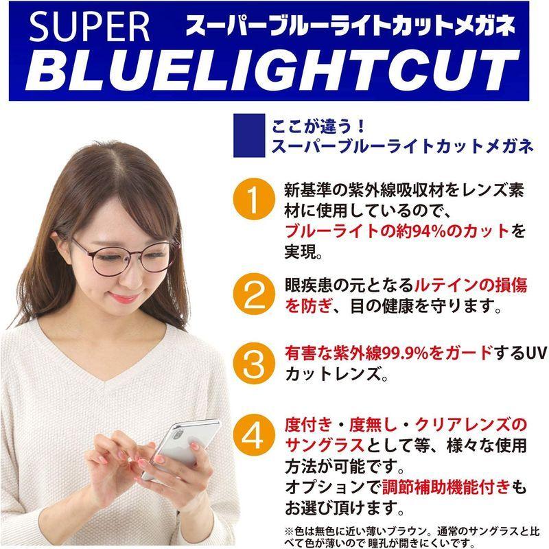 ブルーライト94 カット スーパーブルーライトカットメガネ ウェリントン Pcメガネ 紫外線カット 低価格の ブラック