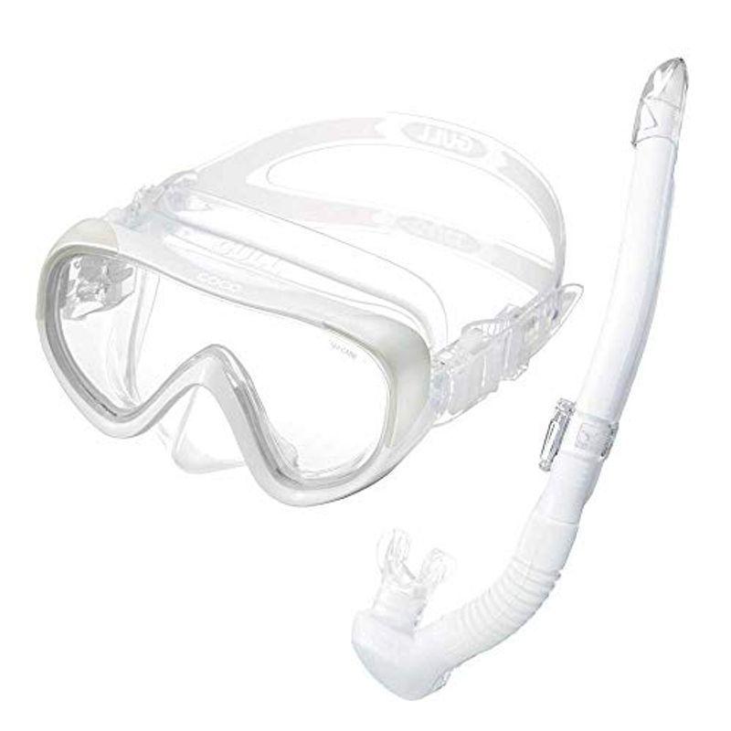 GULLGM-1231 ココシリコン ＋ GS-3174 レイラステイブル シュノーケル 2点セット ホワイト 女性向け