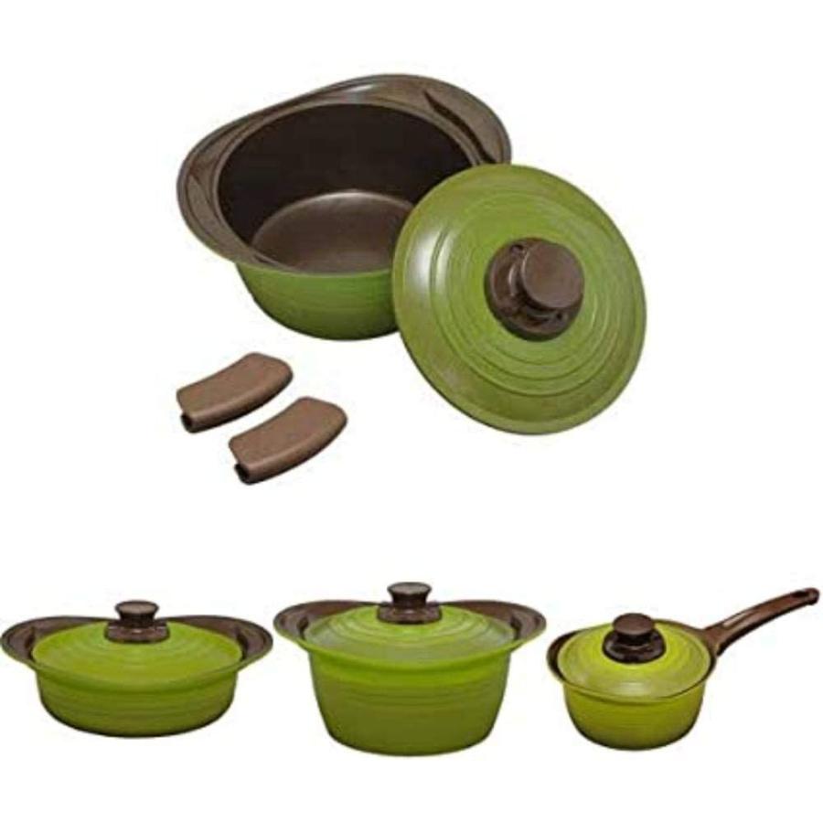 セット買いアイリスオーヤマ 両手鍋 無加水鍋 調理器具 4点セット Hydrangea Fieldのセット買いアイリスオーヤマ cm 24cm深型 24cm浅型 18cm片手鍋 ガス火 Ih対応 鍋 グリル レ Hydrangea Field