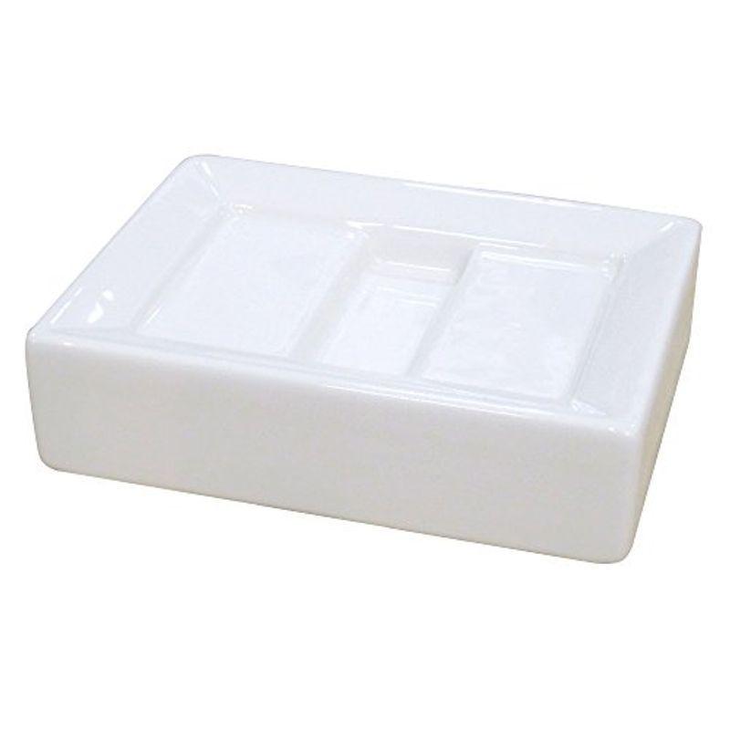 【期間限定】 センコー ホワイトキューブ 54302 約12×9×高3.2cm ホワイト ソープディッシュ 陶器製 浴室、石鹸ラック