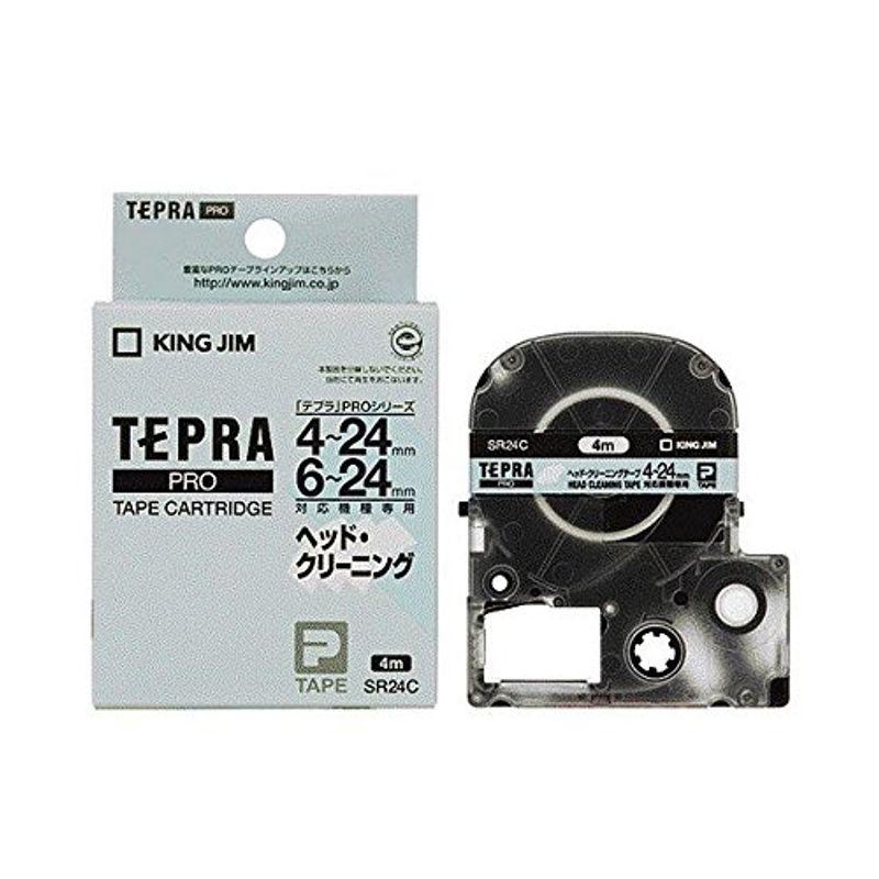 キングジム テプラ PRO テープカートリッジ ヘッドクリーニングテープ 24mm SR24C 1個 (×4セット