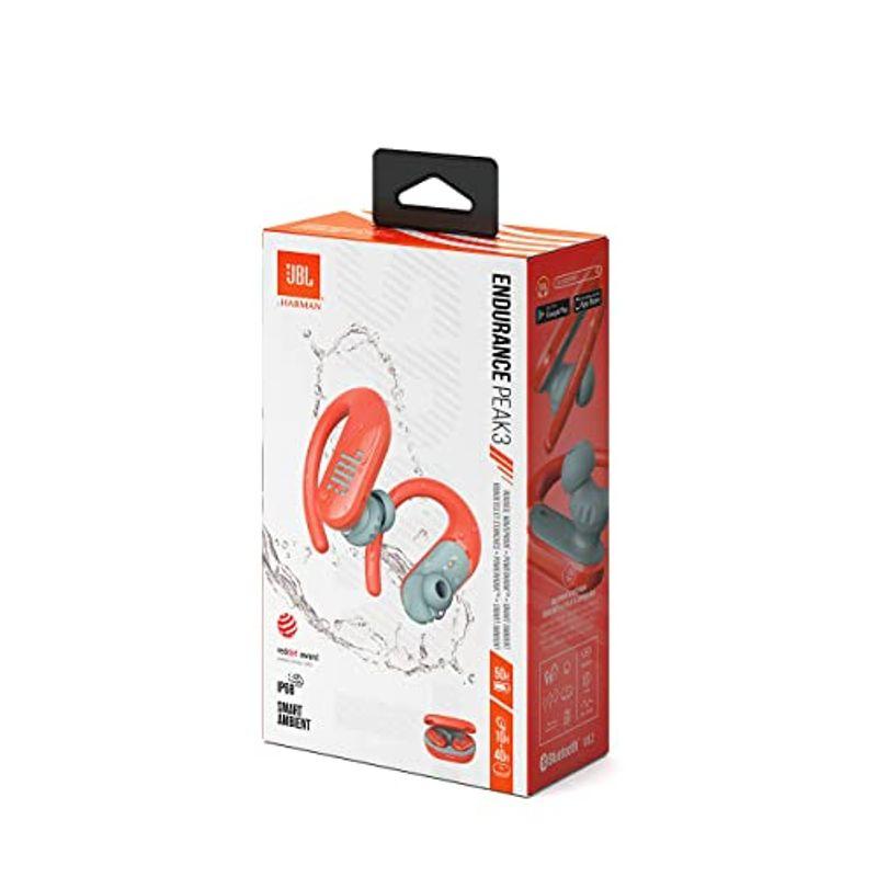 JBL ENDURANCE PEAK3 Bluetoothスポーツ完全ワイヤレス/耳掛けタイプ/USBタイプC/IP68防水防塵/ コーラル ENDURANCE PEAK3 Bluetoothスポーツ完全ワイヤレス/耳掛けタイプ/USBタイプC/IP68防水防塵/ コーラル