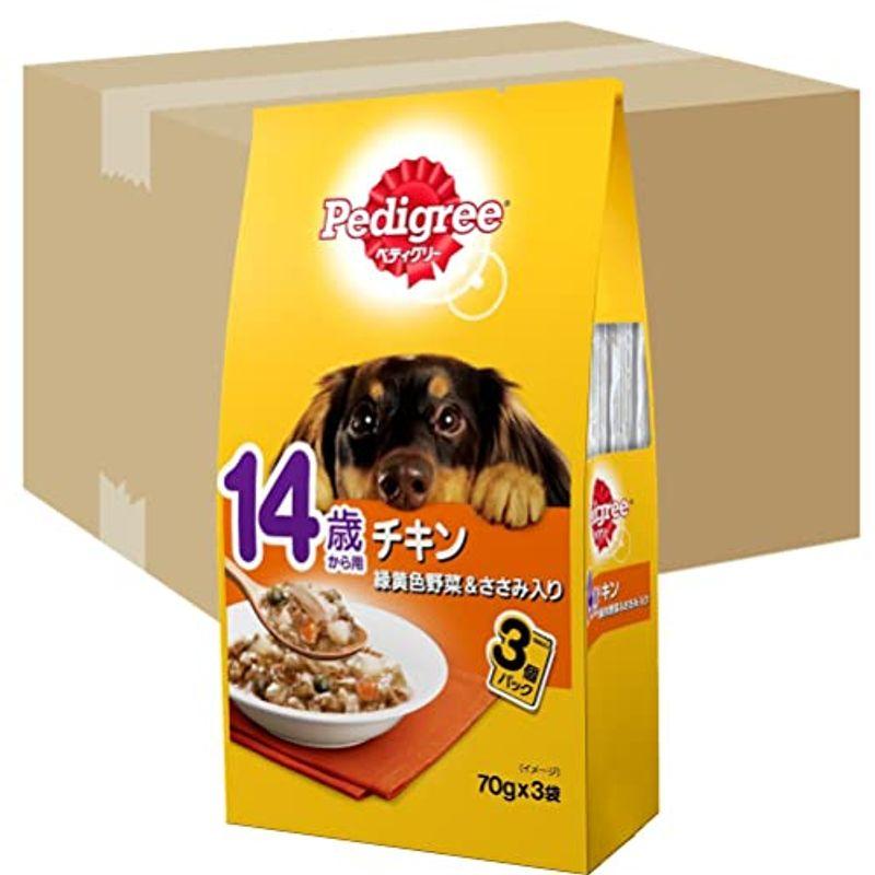 ペディグリー ドッグフード パウチ 14歳から用 チキン&緑黄色野菜 ささみ入り 高齢犬用 (70g×3袋入)×48個 (ケース販売) ドッグフード パウチ 14歳から用 チキン&緑黄色野菜 ささみ入り 高齢犬用 70g×3袋入 ×48個 ケース販売