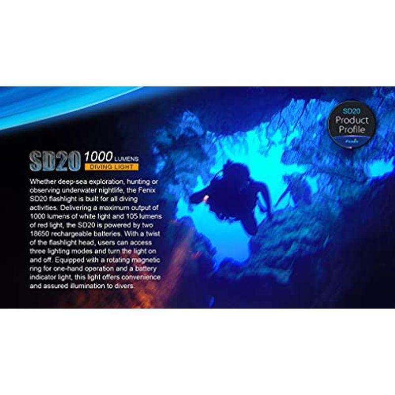 FENIX(フェニックス) SD20 XM-L2 LED ダイビングライト 明るさ最高1000ルーメン SD20 SD20 フェニックス XM L2 LED ダイビングライト 明るさ最高1000ルーメン