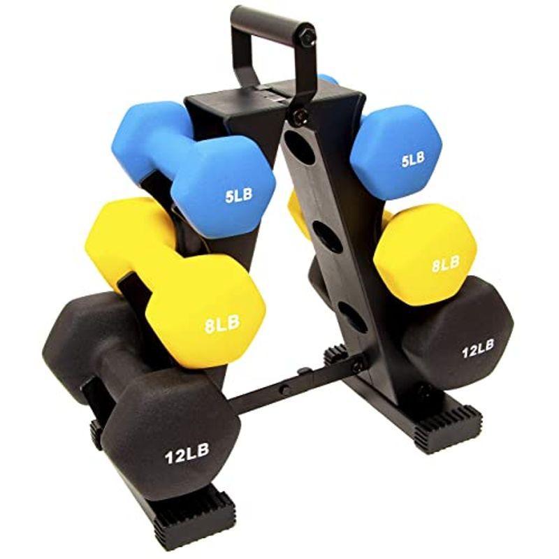 日本正規輸入品バランスフロム(BalanceFrom) ダンベルセット カラーネオプレンコーティング マルチカラー スタンド付 D5812 BalanceFrom ダンベルセット カラーネオプレンコーティング マルチカラー スタンド付 D5812