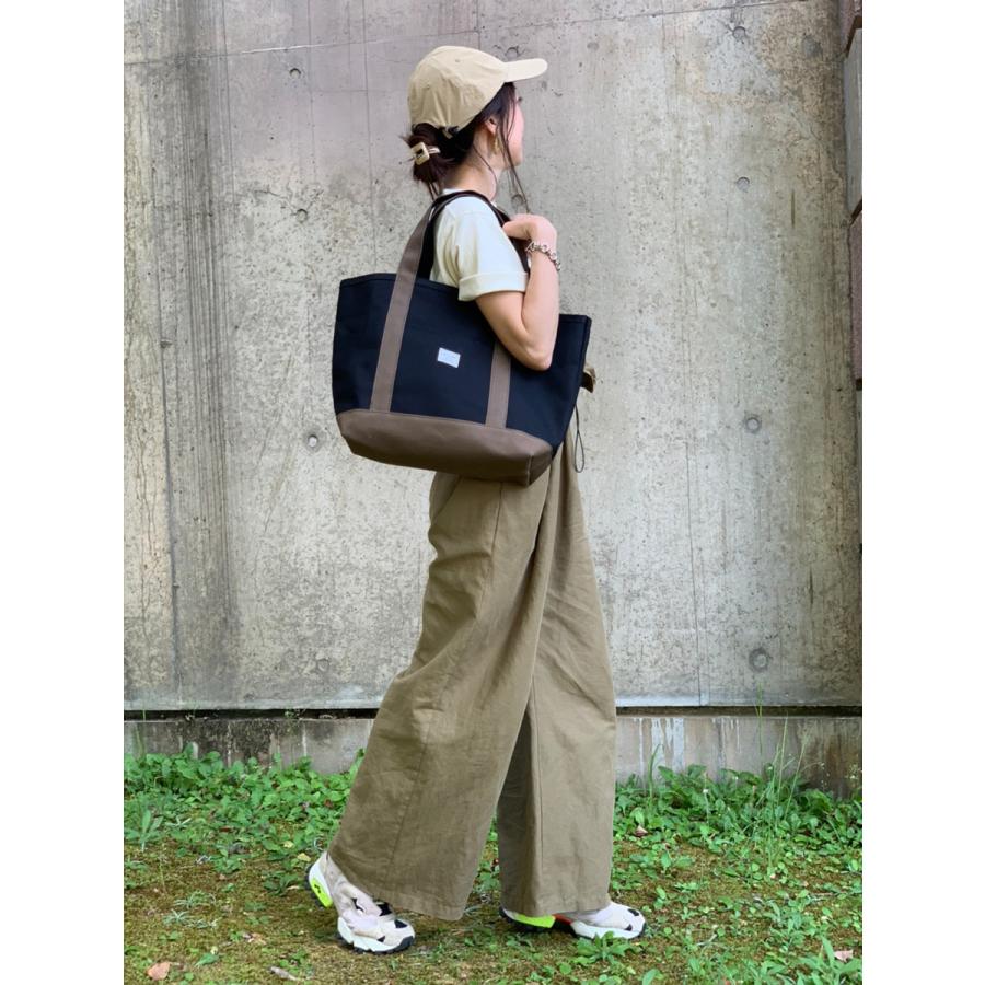 【美品】hALON ハロン トートバッグ ブラック キャンバス×レザー 高級感 トートバッグ キャンパス レディース A4 大容量 おしゃれ マザー