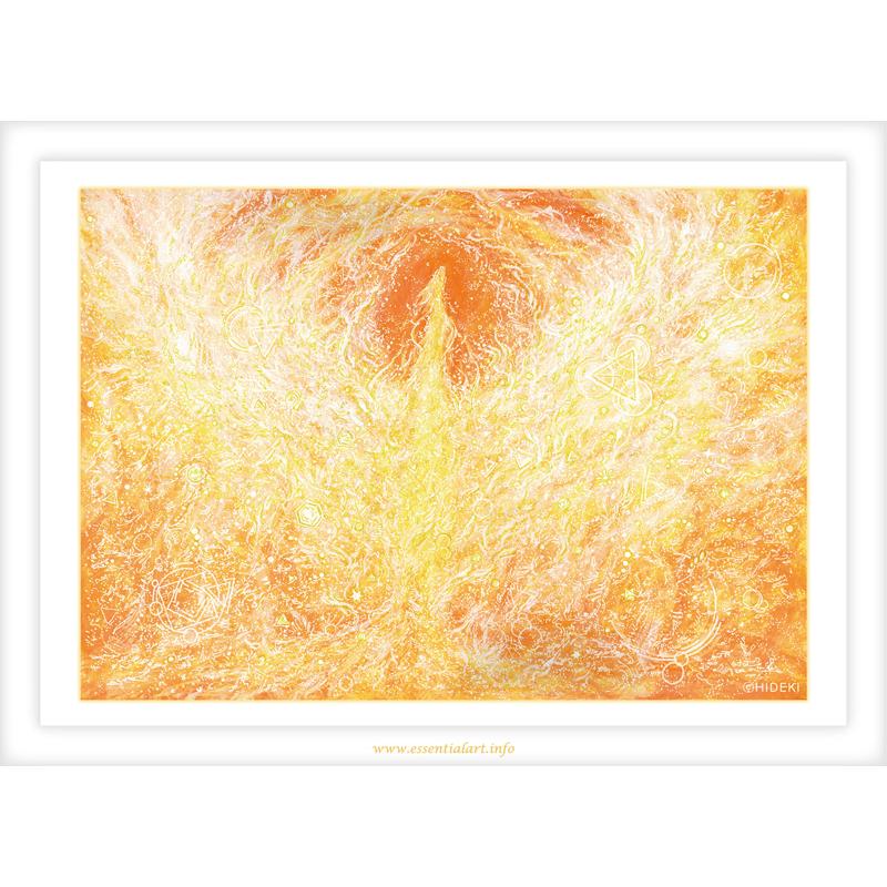 絵画 ヒーリングアート 鳳凰 M 風水画 玄関 インテリア おしゃれ プレゼント 壁掛け 額付 【Offerings】