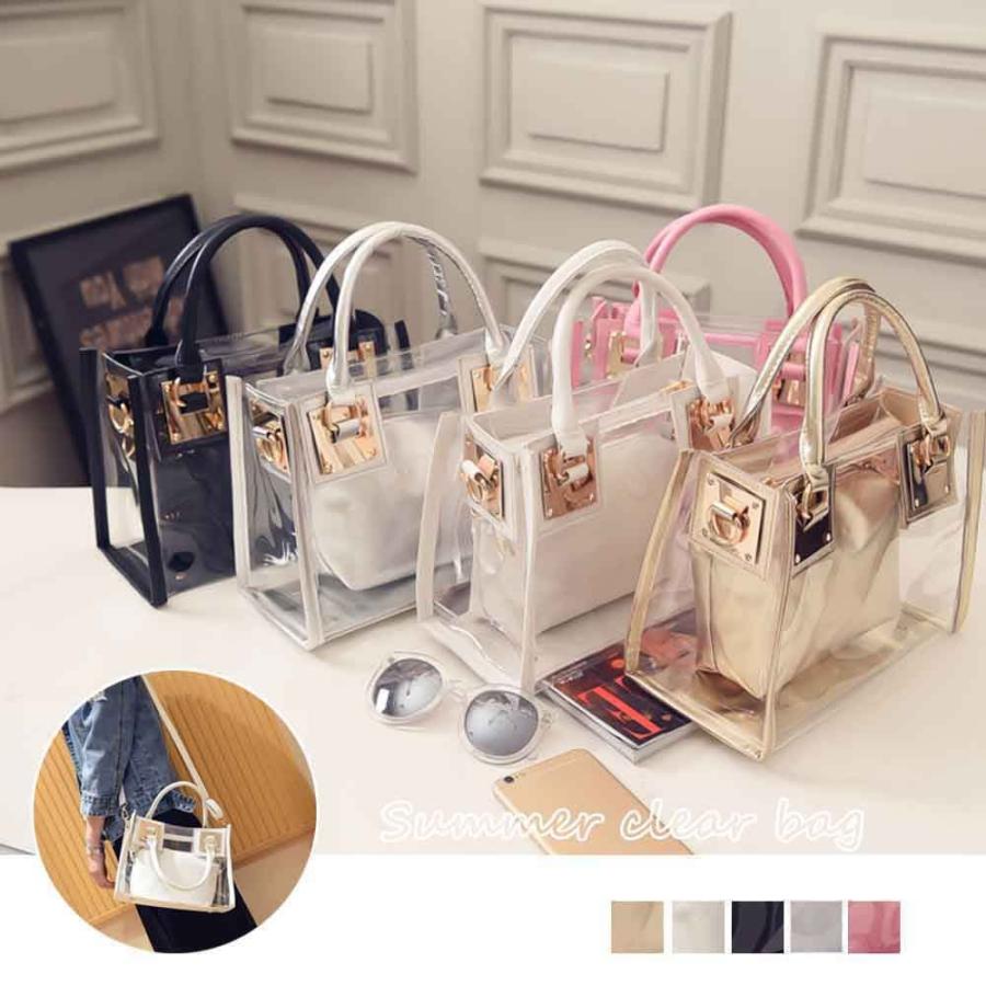 クリアバッグ レディース ショルダーバッグ プールバッグ 透明 トートバッグ 春夏 Pvc Hym Store 通販 Yahoo ショッピング