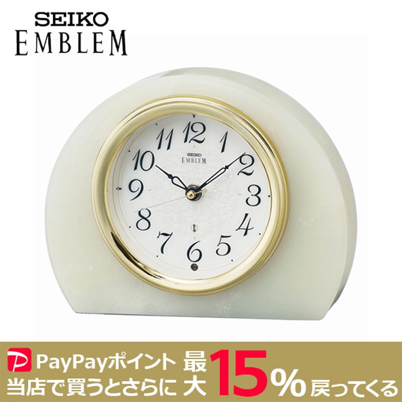 SEIKO EMBLEM ハイグレードクロック オニキス 天然石 クラシック 電波クロック セイコー エムブレム 置時計 | SEIKO