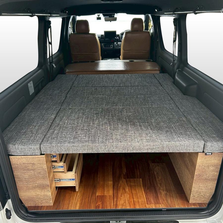 うぃんどうずXP　ハイエースSーGL 収納BOX ベッドキット ハイエース 標準S-GL用 BOX-DRベッドキット ファブリック