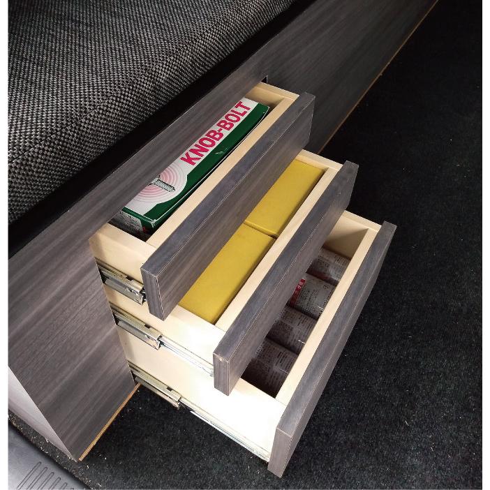 ハイエース 標準S-GL用 BOX-DRベッドキット ファブリック（引出し収納