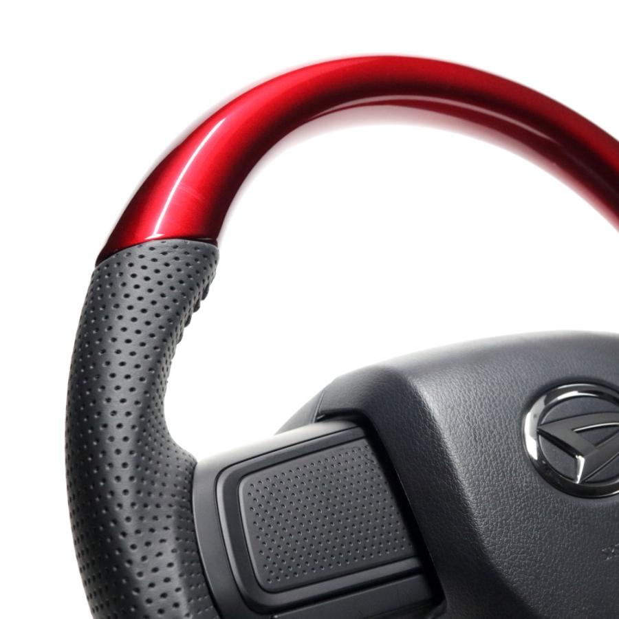 REAL（レアル） ステアリングハンドル パールレッド ブラックステッチ