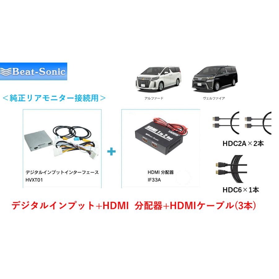 アルファード ヴェルファイアHDMI入力アダプター HVXT01/ IF33A BeatーSonic ビートソニック HVXT01+IF33A+HDC2A+HDC6+HDC2A