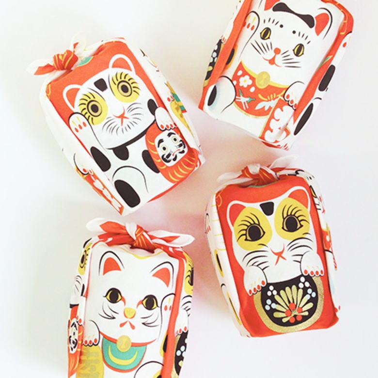 風呂敷 48 福コチャエ 【帯付】和柄 (富士山 おかめ・ひょっとこ