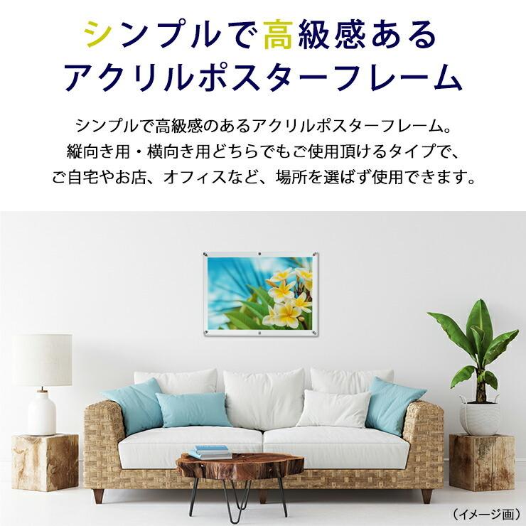 アクリル ポスターフレーム A4サイズ用 壁固定用 フロートタイプ