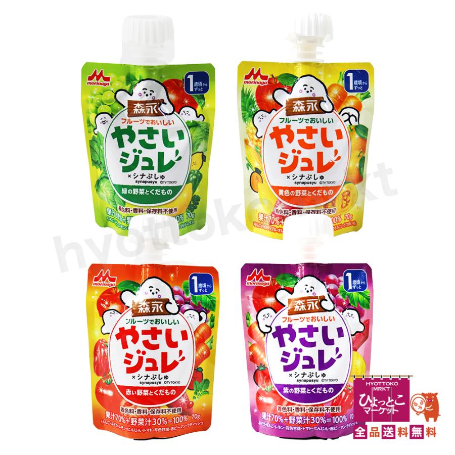 お子様用ゼリー飲料】森永 やさいジュレ ×シナぷしゅ 8種類の野菜と