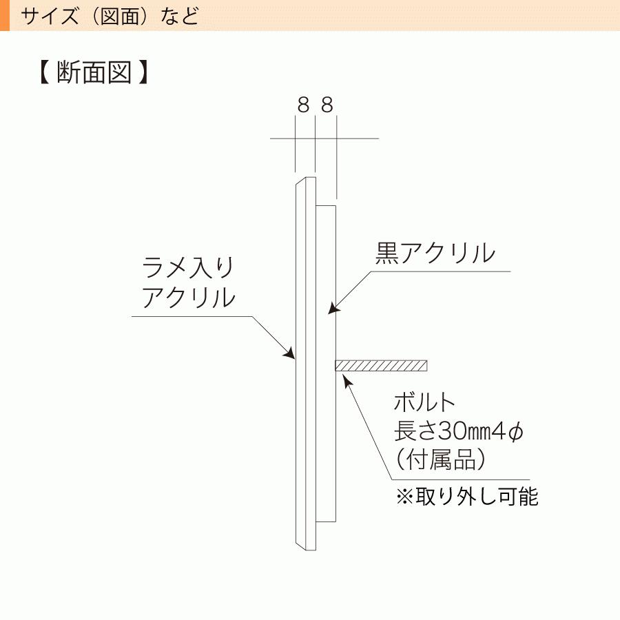 表札 品質の良い丸三タカギ製 クリスタル 130×130ミリ 【ミニマル】 クリスタルプラネット CPSS-2-6