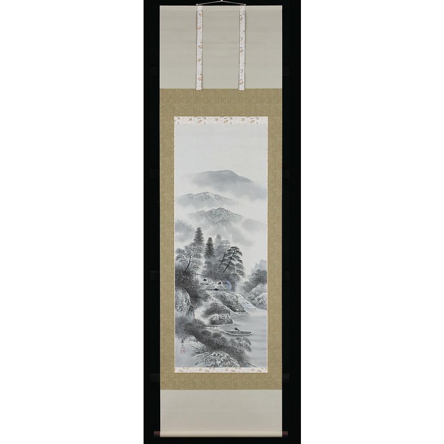 即納商品】水墨山水 松泉 尺五 年中掛け! 山水画 - 掛け軸（掛軸）販売