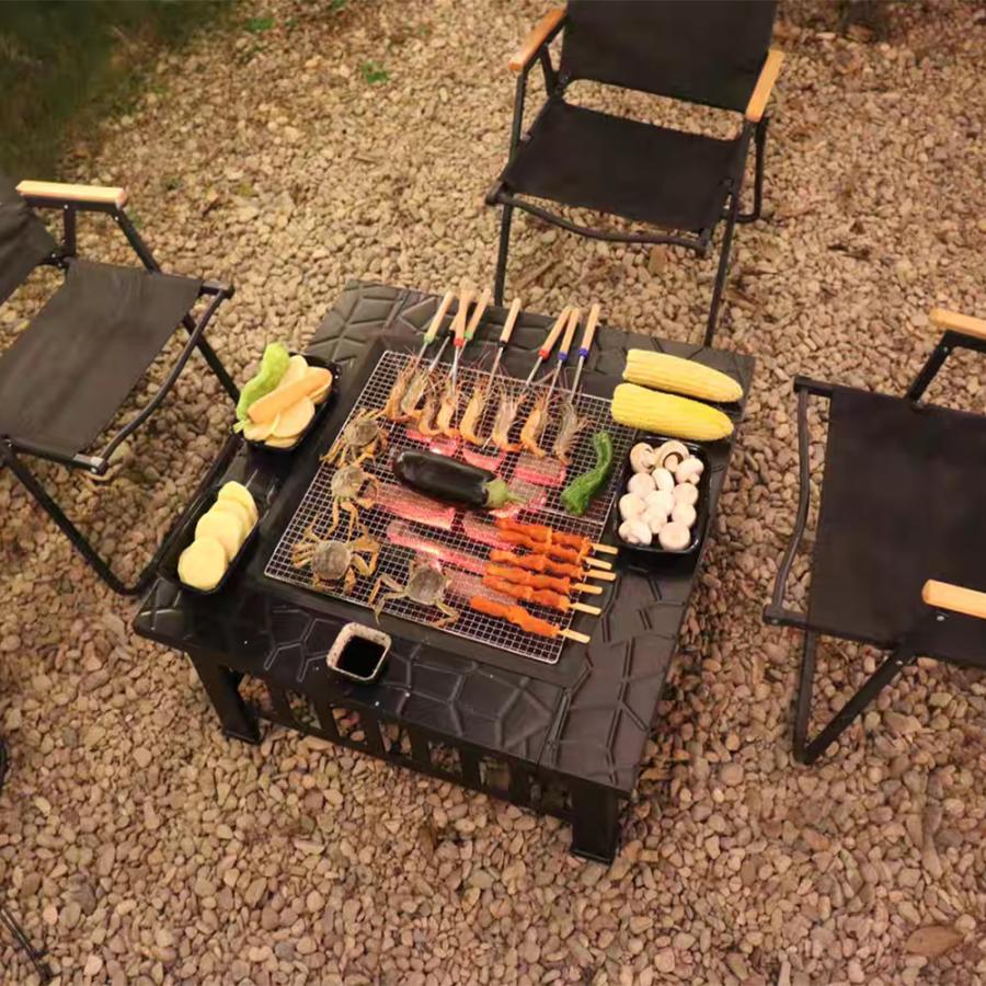 ファイヤーピット 焚き火台 テーブル 囲炉裏テーブル バーベキュー 焼肉 BBQ 楽天市場】ファイヤーピット 焚き火台 テーブル 囲炉裏テーブル