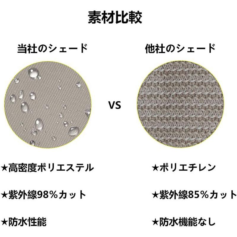 サンシェード 3m 日除けシェード UVカット クールシェード スクリーン オーニング バルコニー シェード ベランダ フェンス 紫外線98％カット 軽量 撥水｜hyp358｜09