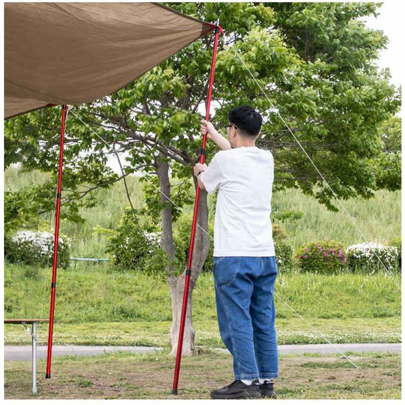 テントポール タープ用 無段階 2本セット アルミ製 直径28.6mm 高さ95