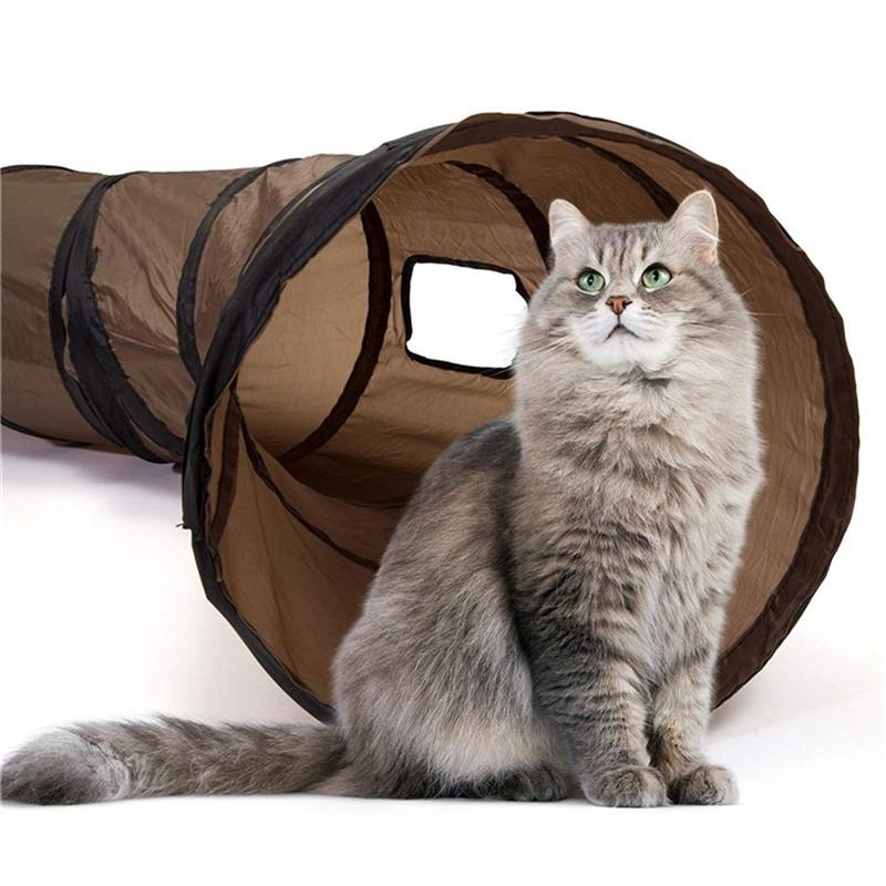 折りたたみ キャットトンネル Ｓ型 ２穴付き 直径25CM 猫トンネル プレイトンネル 中大型猫使え ストレス発散 運動不足対策 ２色　おもちゃ | ブランド登録なし | 08