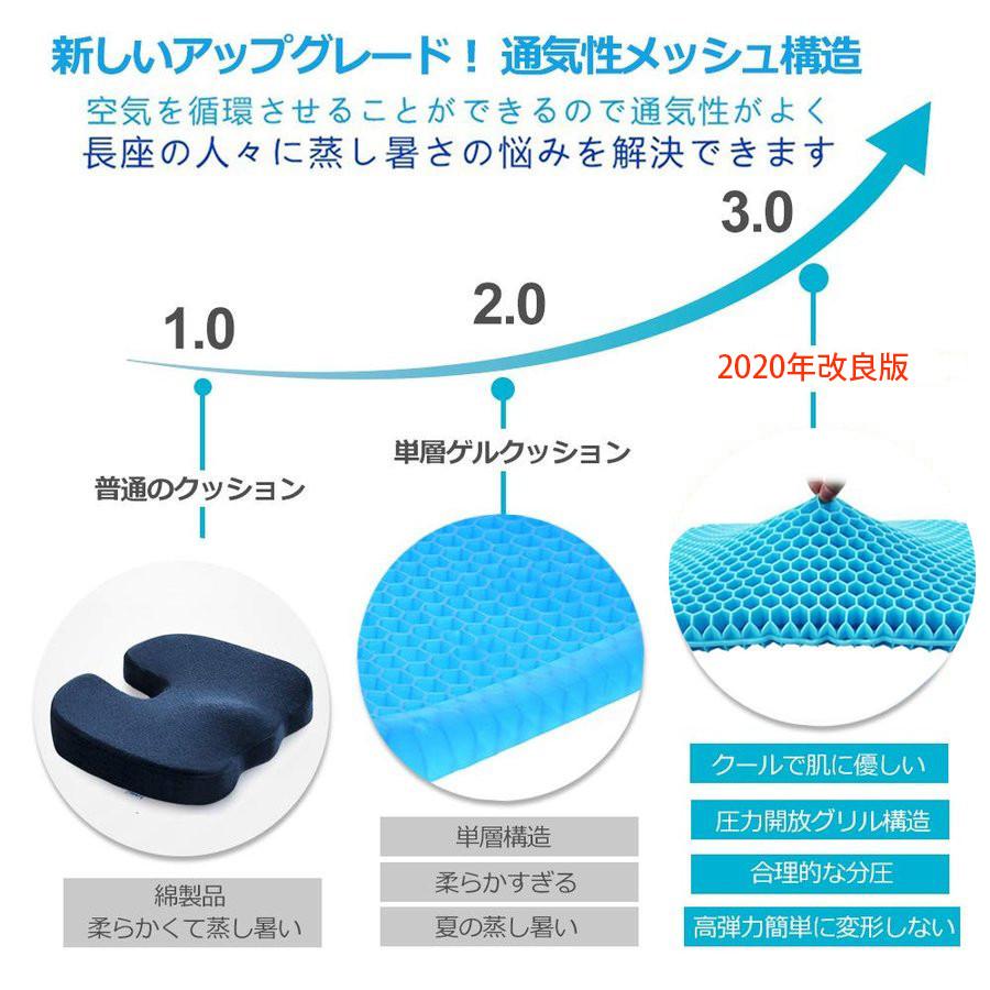 2枚セット ジェルクッション 無重力 スーパージェルクッション クッション 衝撃吸収 ゲルクッション 第三世代 改良版 座布団 ハニカム | ブランド登録なし | 06