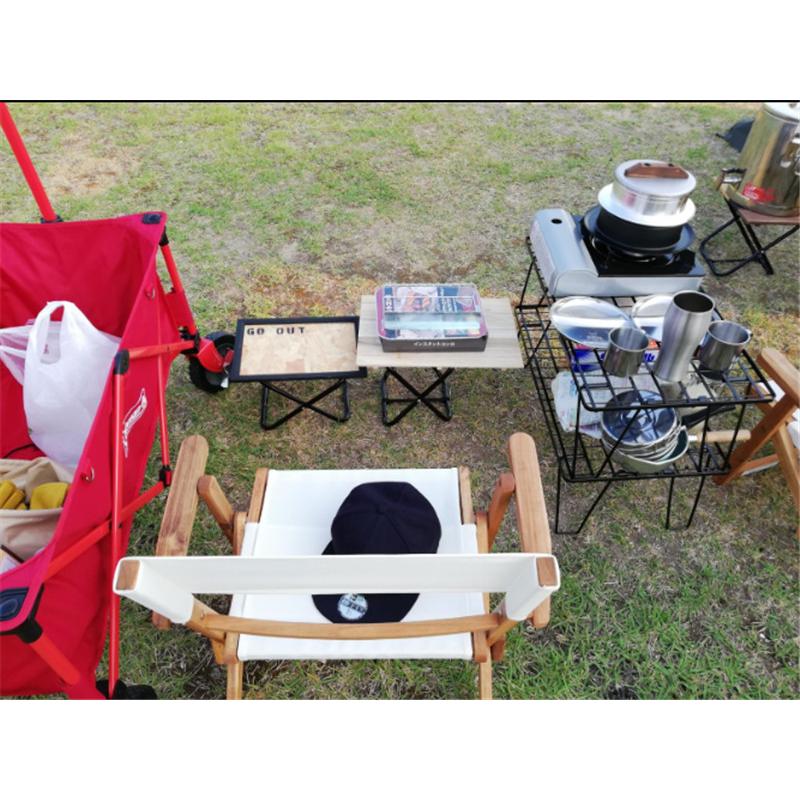 アウトドアテーブル2個セット 簡単収納 ブラック キャンプ収納