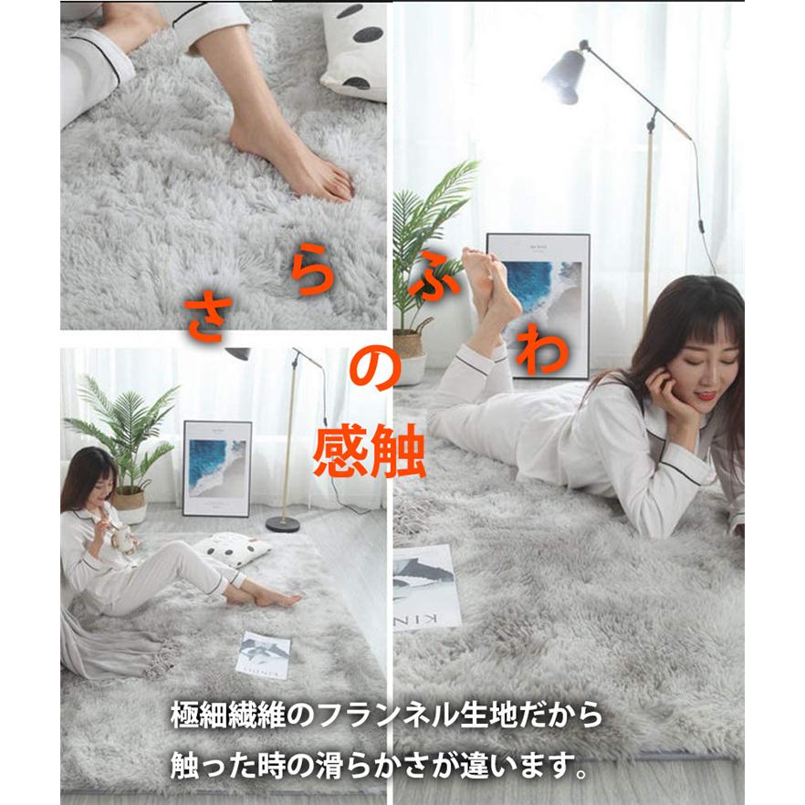 ラグ カーペット 抗菌 防臭 ラグマット洗える 6畳1畳 滑り止め 140×200cm 厚み1.5cm 毛足4cm 暖かい 防音 低反発 絞り染 ブラウン グレー カーキ | ブランド登録なし | 05