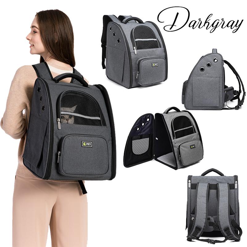 猫 キャリーバッグ 機内持ち込み リュック ペット 犬 キャリーケース 小型犬 キャリーバッグ ネコ ニャンコ 型崩れにくい 耐荷重6kg メッシュ窓3つ マット付き | ブランド登録なし | 15