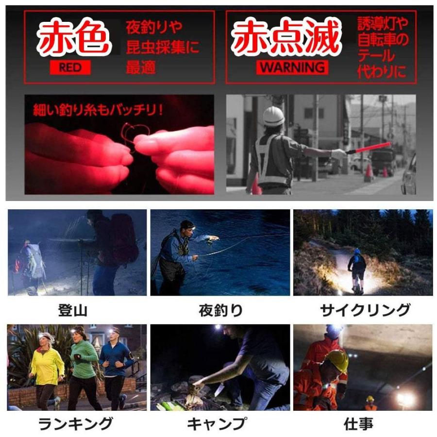ヘッドライト 2点セット 充電式 超強力 LED ヘッドランプ 釣り センサー機能 LEDライト 作業用 防災 6モード 角度調節可 IPX4防水 | ブランド登録なし | 09