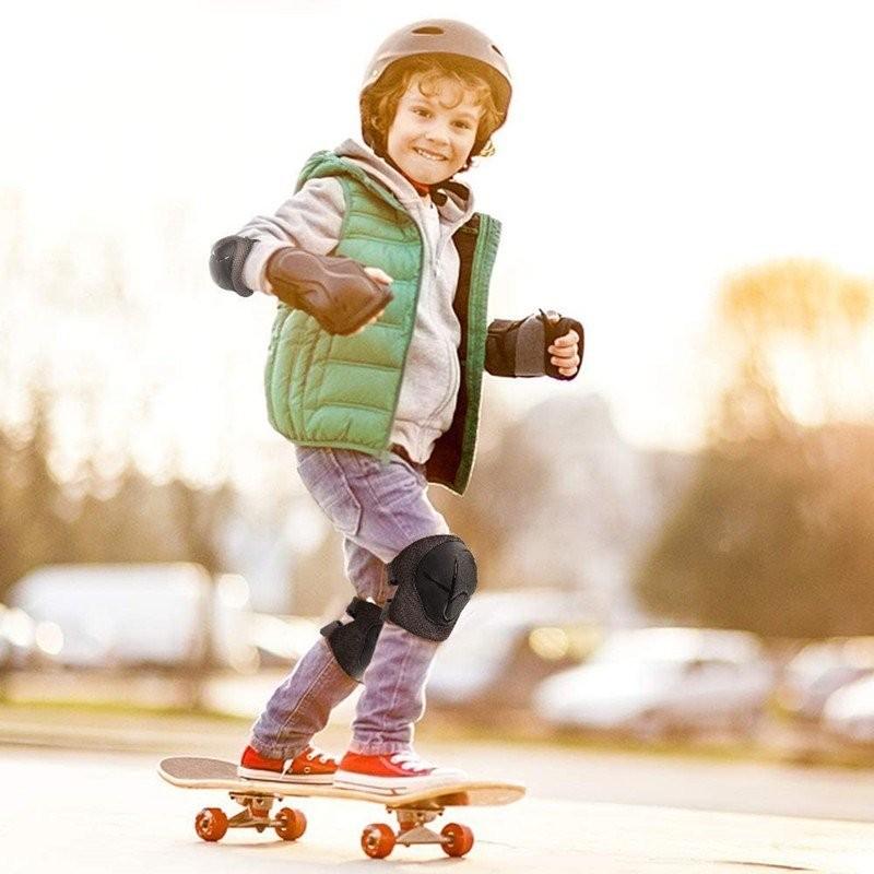 自転車用プロテクター キッズ プロテクター 6点セット 膝肘手首 保護パッド 子供用 スケボープロテクター インラインスケート | ブランド登録なし | 12