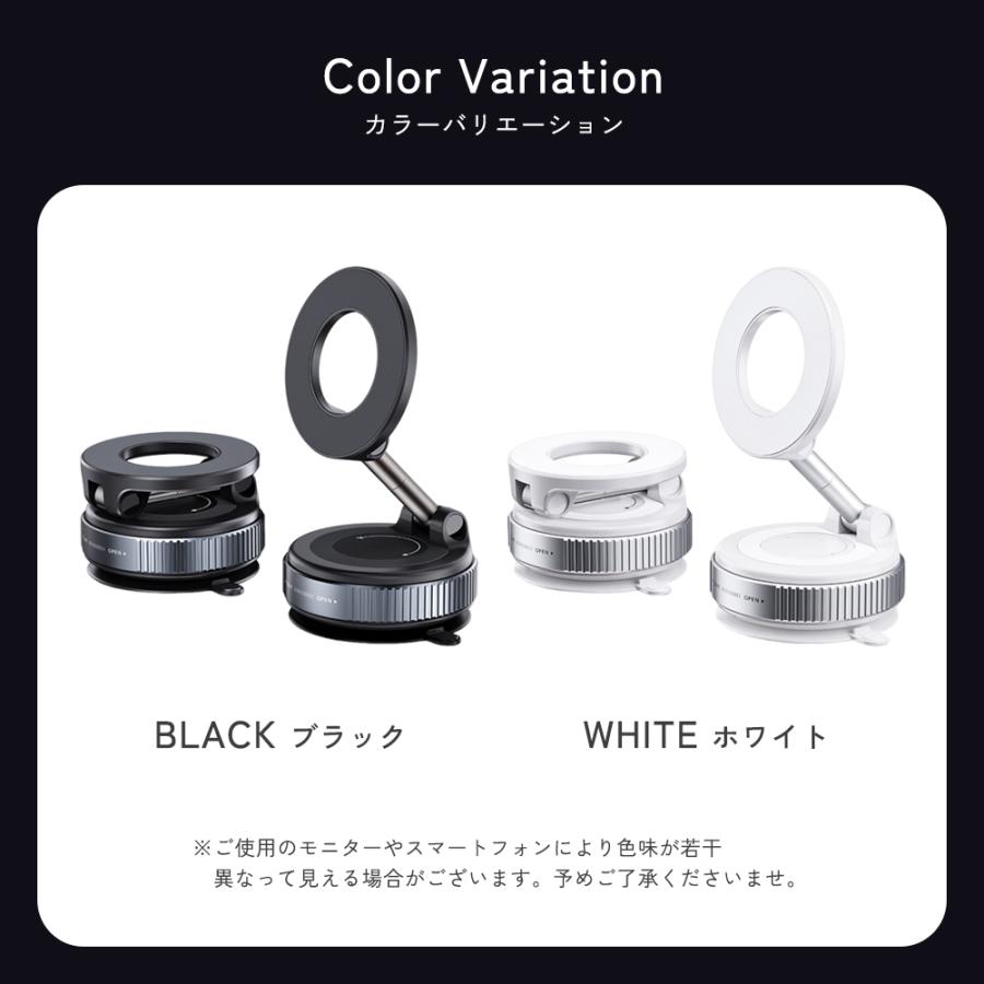 車載スマホホルダー N52超強力 真空吸着 360°角度調整 片手操作 MagSafe対応 車 卓上兼用 スマホスタンド 全機種対応 充電不要 オフィス キッチンでも使える |  | 10