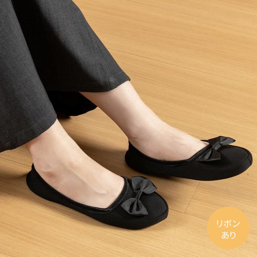 携帯スリッパ 折りたたみ 携帯シューズ かかと付き 黒 レディース メンズ 幼稚園 かわいい ルームシューズ パンプス オフィス 収納袋付き 室内履き | ブランド登録なし | 07