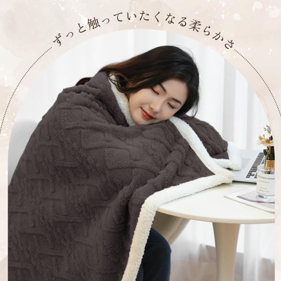ブランケット ハーフケット 100×150cm 北欧風 ふわもこ二枚合わせ フランネル 裏シープボア 厚手 洗える 暖かい 防寒 ひざ掛け ソファーケット 冬用 毛布 |  | 01