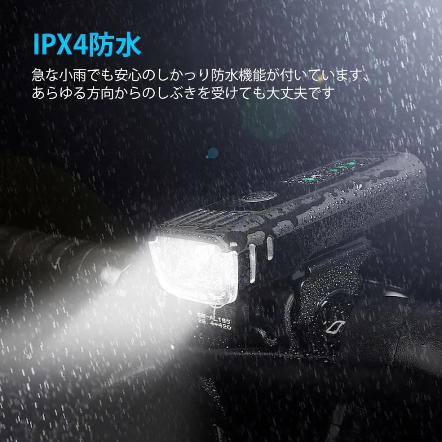 自転車ライト 防水 USB充電式 自動点灯 LED 光センサーライト IPX4防水 軽量 クロスバイク ロードバイク バッテリーインジケータ搭載 工具不要 取外し可能 防災｜hyp｜03