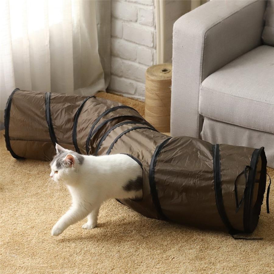 キャットトンネル 猫トンネル プレイトンネル 猫おもちゃ ストレス発散 運動不足 ２穴付き おもちゃ S型 折りたたみ 直径25CM 中大型猫使え | ブランド登録なし | 12