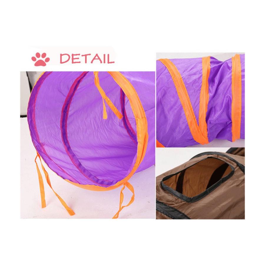 キャットトンネル 猫トンネル プレイトンネル 猫おもちゃ ストレス発散 運動不足 ２穴付き おもちゃ S型 折りたたみ 直径25CM 中大型猫使え | ブランド登録なし | 05