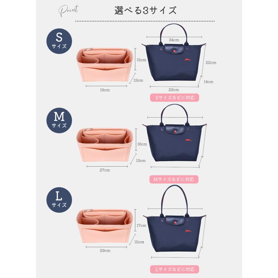 バッグインバッグ ロンシャン対応 ロンシャンLONGCHAMP 水筒 ポケット
