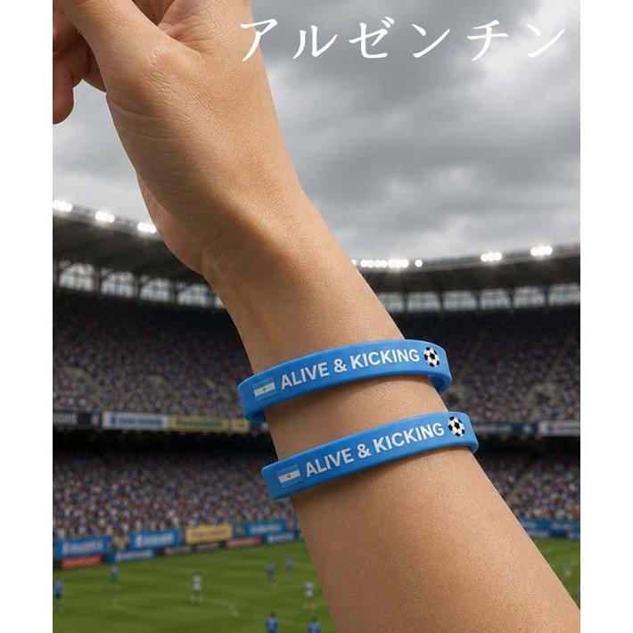 爆買 サッカー応援バングル シリコン リストバンド 2個セット