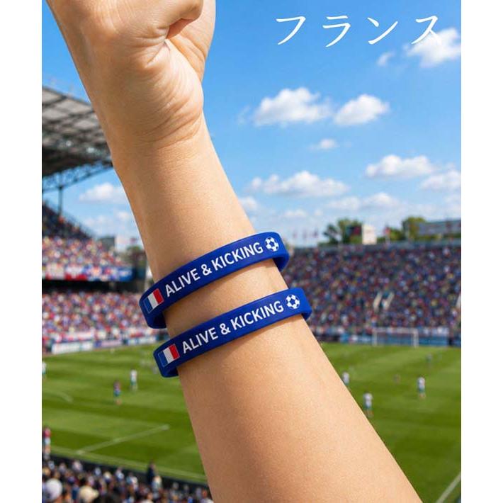 爆買 サッカー応援バングル シリコン リストバンド 2個セット