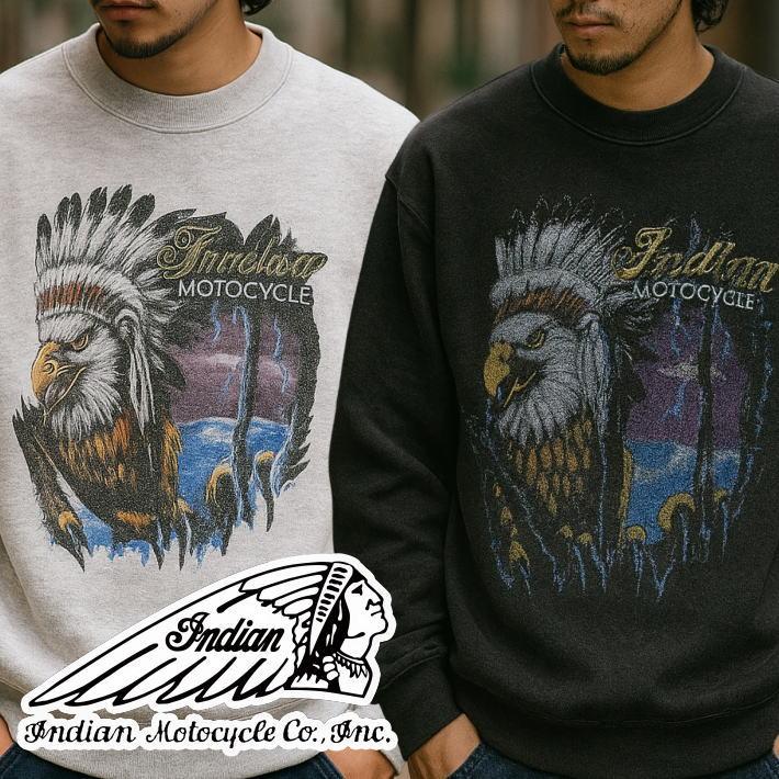 Indian Motocycle インディアン スウェット トレーナー メンズ レディース  sweat printed プリント ブランド IC-3009 7986582 送料無料 Indian Motocycle インディアン スウェット トレーナー メンズ