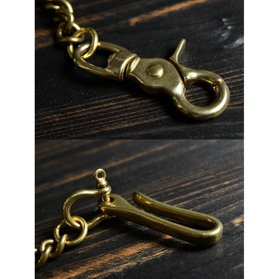 真鍮で愉しむ経年変化】真鍮 ウォレットチェーン フック付き 回転