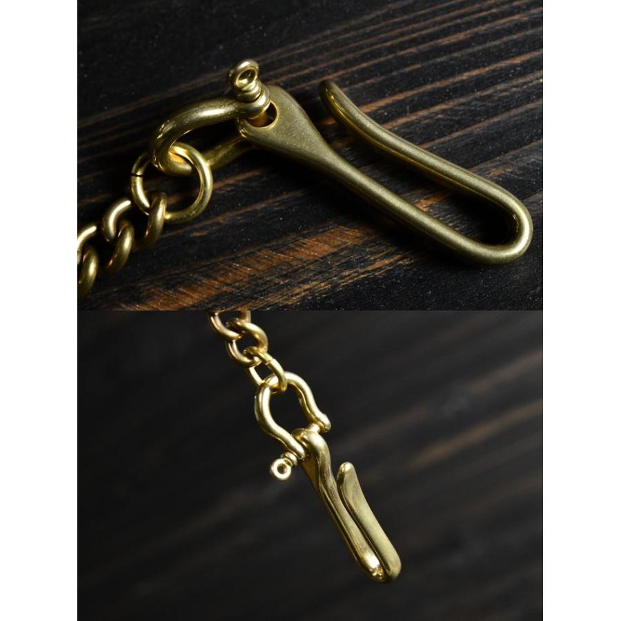 真鍮で愉しむ経年変化】真鍮 ウォレットチェーン フック付き 回転