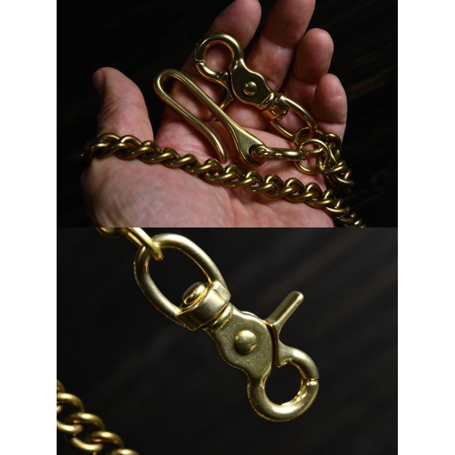 真鍮で愉しむ経年変化】真鍮 ウォレットチェーン フック付き 回転