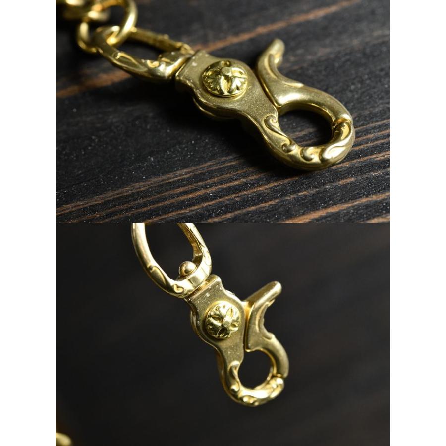 真鍮で愉しむ経年変化】真鍮 ウォレットチェーン フック付き 回転