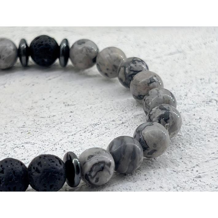 爆買 パワーストーン ブレスレット ゼブラ ジャスパー NEK ☆REVL